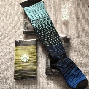 4 Pair Compression Socks Unisex Multicolored L/XL